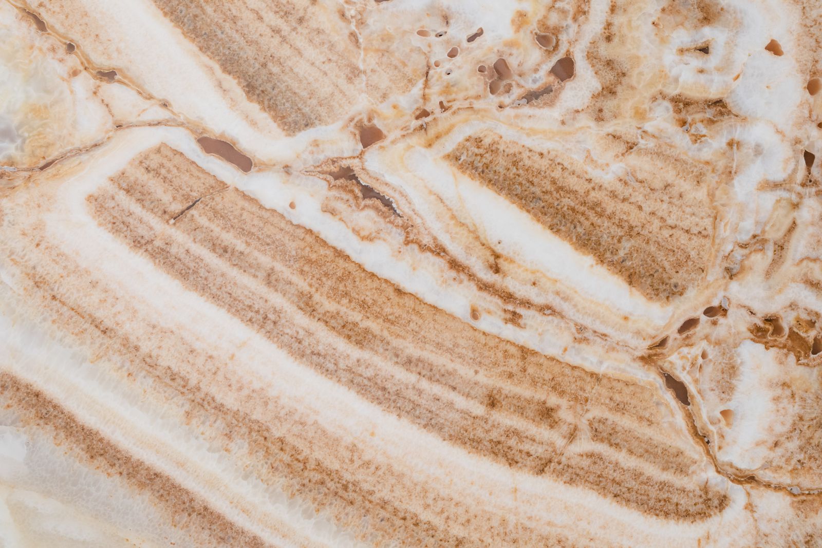 Calacatta Gold marble surface. Bright white field, warm gold veining, Mohs 3.