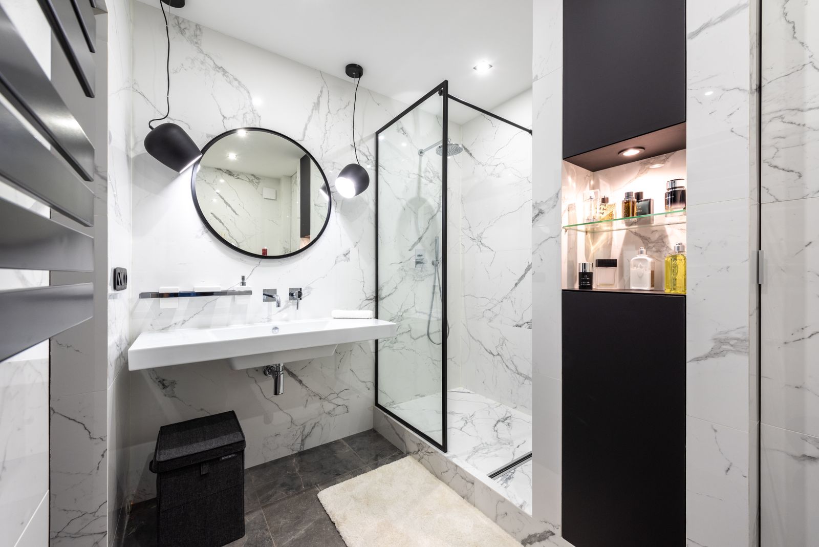 Tub-to-shower conversion. The tub nobody uses, turned into the shower everybody does.