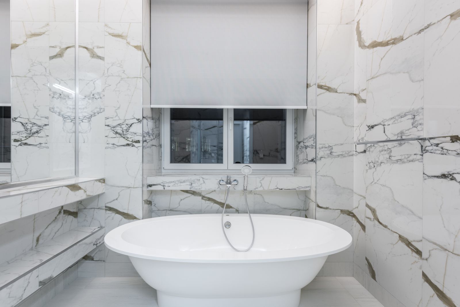 Calacatta ensuite, Cherry Creek. A Meridian Bath & Tile bathroom in Denver.
